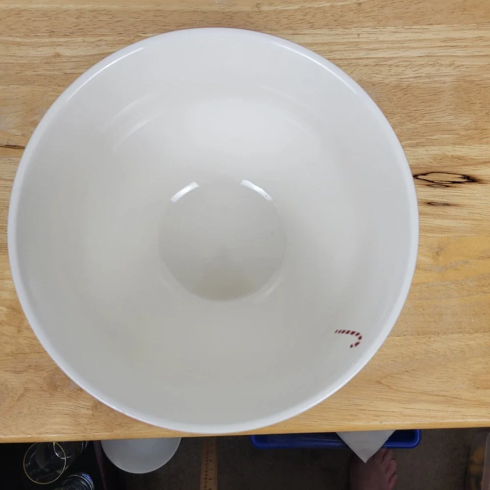 The Bake Shop Santa Claus Stoneware Mixing Bowl Pastel Christmas Kitsch Retro